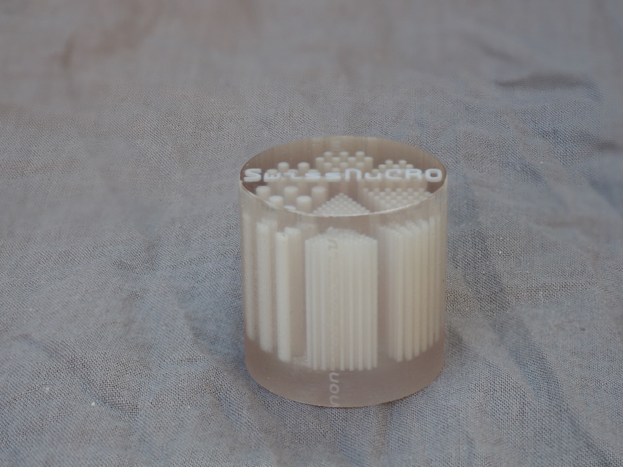 Derenzo phantom containing rod arrays of different diameters.